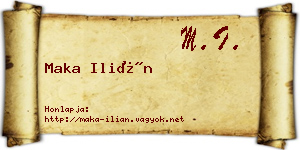 Maka Ilián névjegykártya